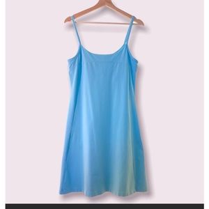 Patagonia Light Blue Spaghetti Strap Active Dress With Built In Shelf Bra